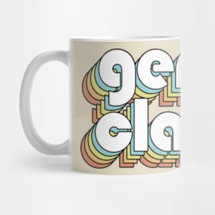 Gene Clark - Retro Rainbow Typography Faded Style Mug